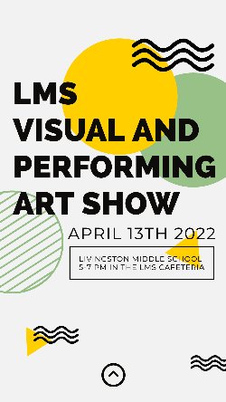 visual and performing art show flyer english